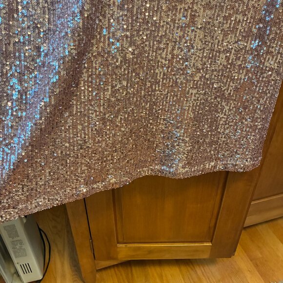 Ann Taylor Rose Gold Sequin A-line Dress Size 8 - Picture 3 of 7